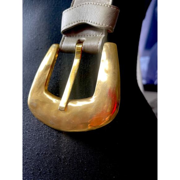 Vintage Patricia Green Details Leather Belt Gold hardware Size Large - Picture 5 of 6